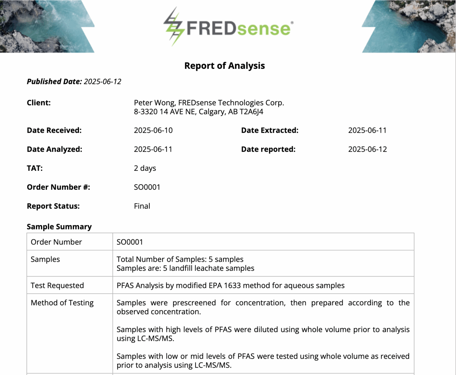 Example Pfa Monitoring Report How to Read Your PFAS Report: A Complete Guide – FREDsense Technologies